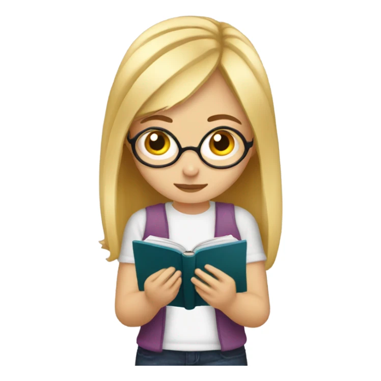 Blonde girl reading on kindle sticker