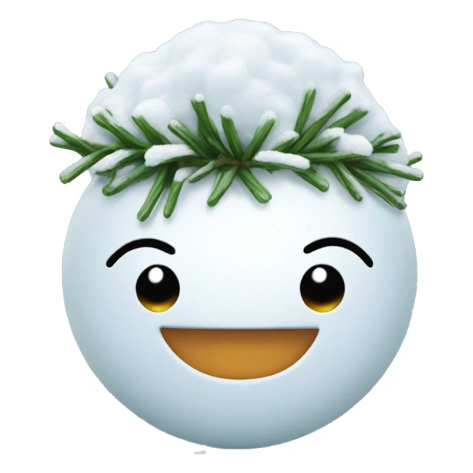 Smile emoji with snowball on head sticker