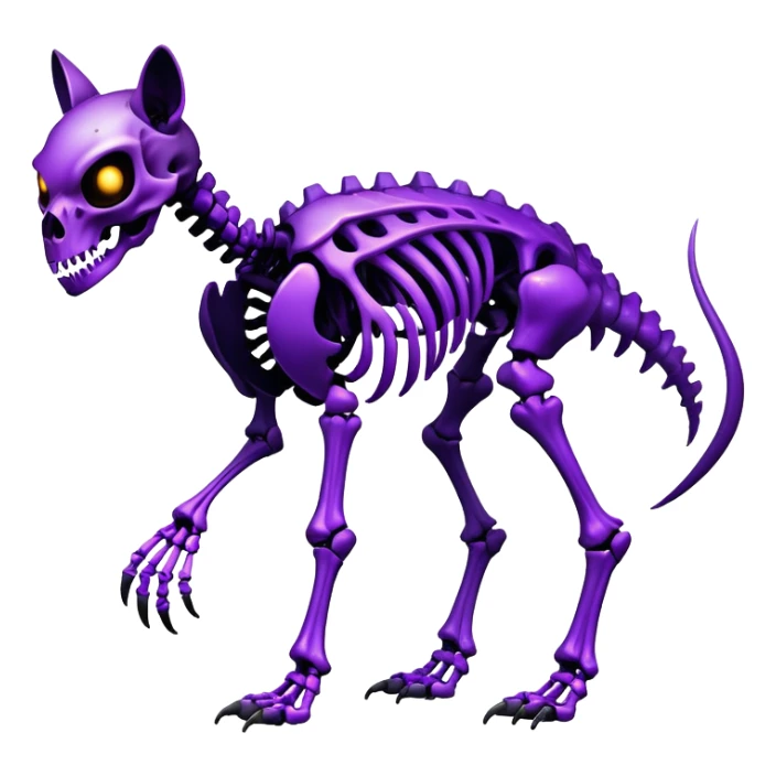 A black and purple gradient epic shiny cool edgy skeletal animal, full body sticker