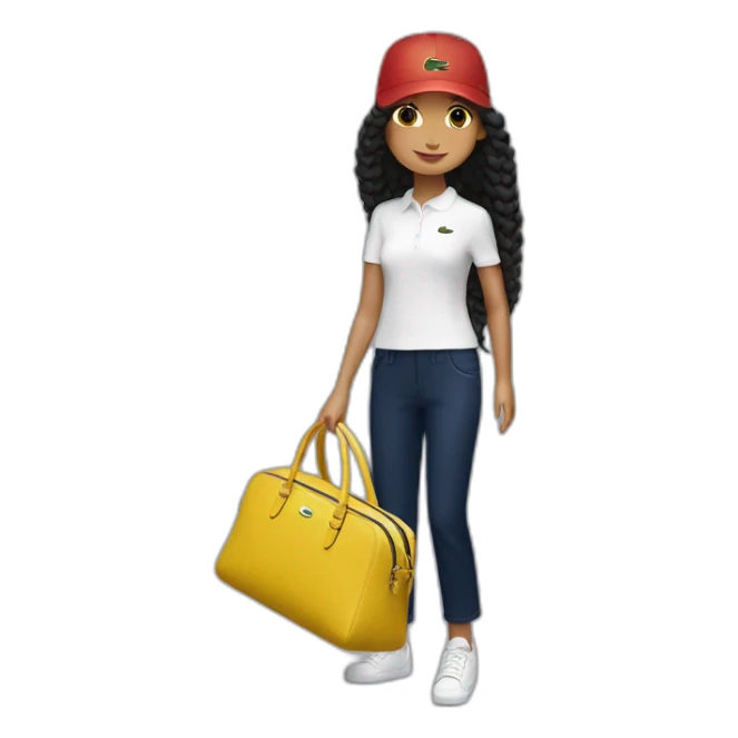 Lacoste bag latin girl with black lacoste cap sticker