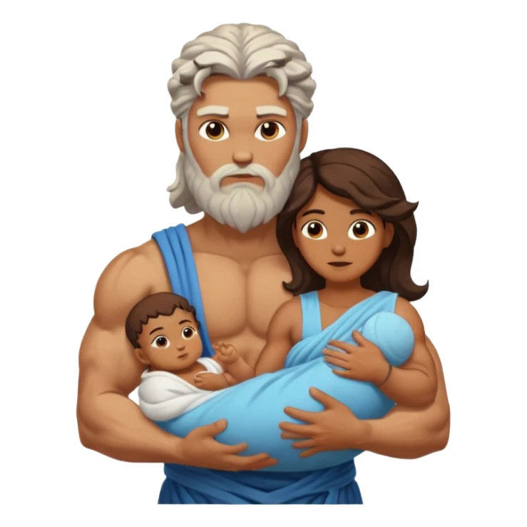zeus a women and a baby  sticker