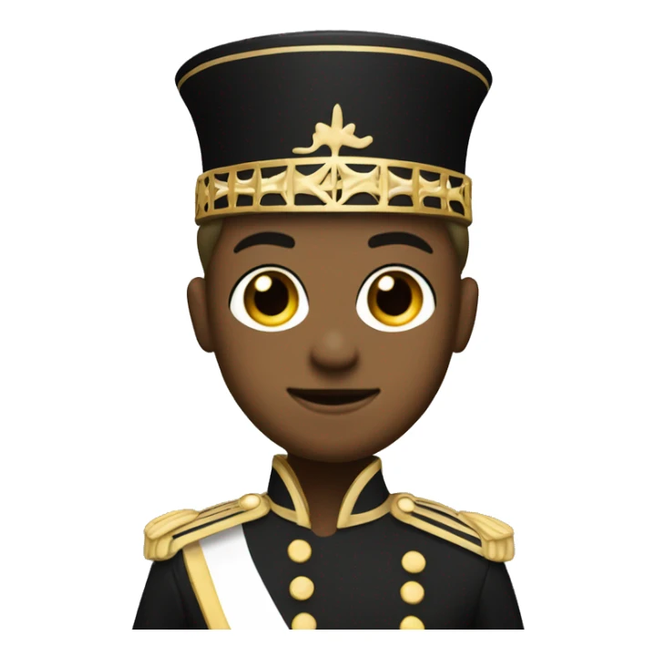 A marching band drum major in a black and gold uniform  sticker