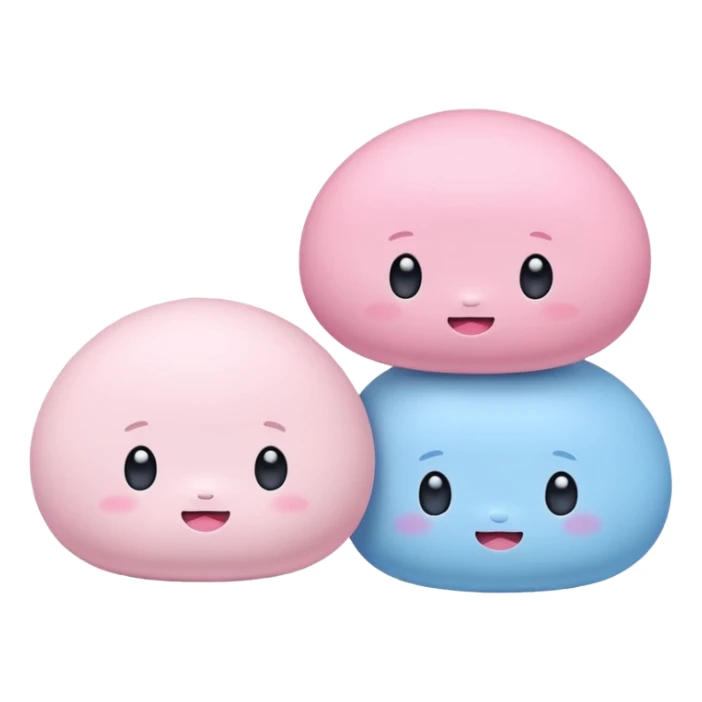 2 cute japanese mochi kawaii in pastel sticker