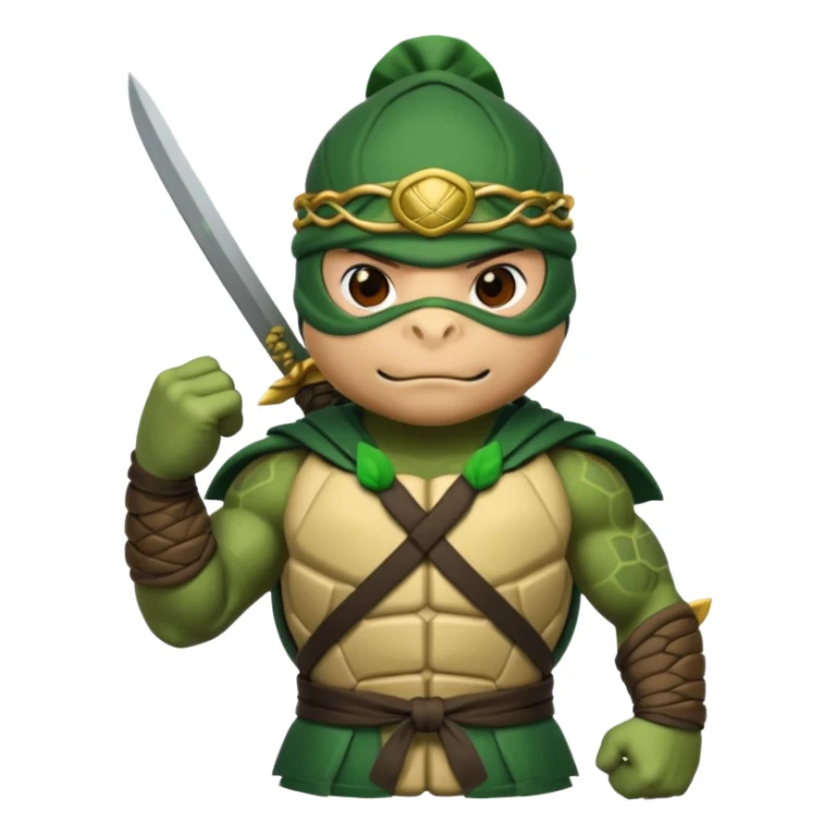 a turle ninja wearing laurel wreaths sticker