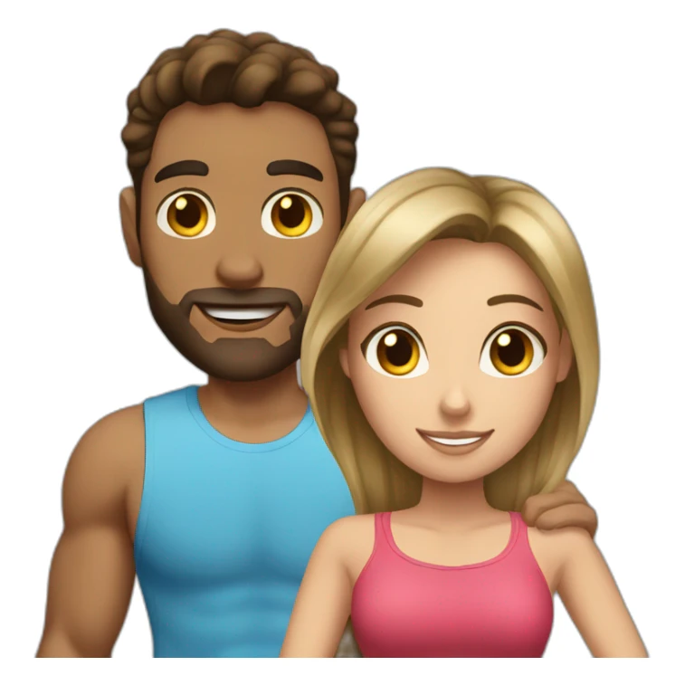 Fit boyfriend and brunette girl sticker