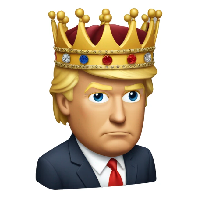 donald trump with a king on his head sticker