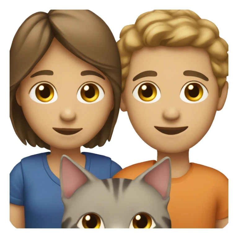 Family of 2 people and 2 cats sticker