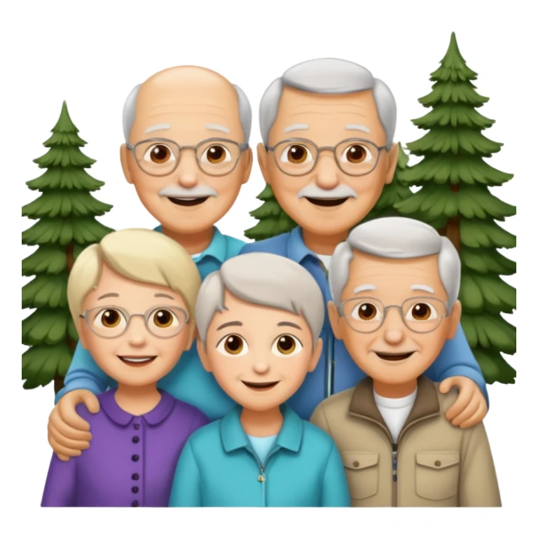 two kids light skin with her grand parents sticker