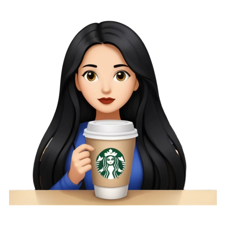 Girl Latina Starbucks hair black  sticker