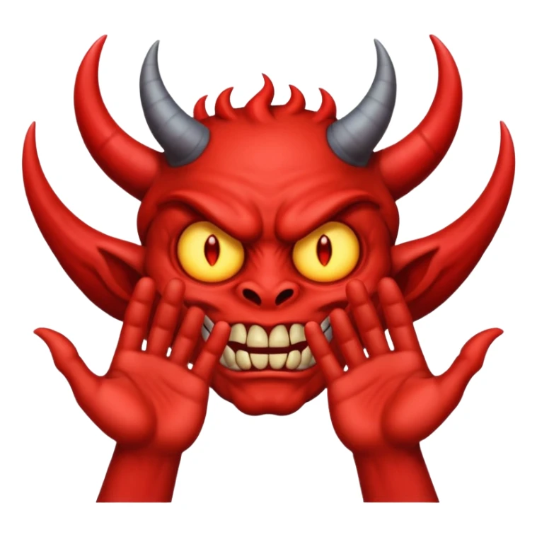 A demon with 2 hands one hand has a 9 on top and the other hand has a 9 on top  sticker