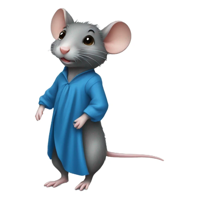 rat with beautiful blue dress sticker