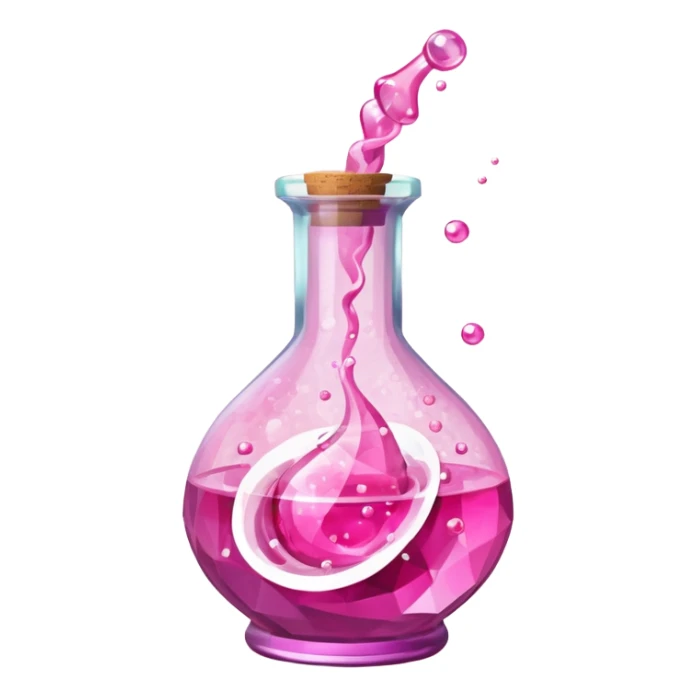 pink Magic Fantasy Potion, Glass Low Poly sticker