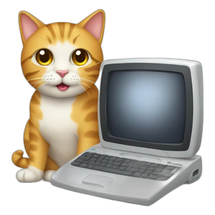 Computer+cat sticker