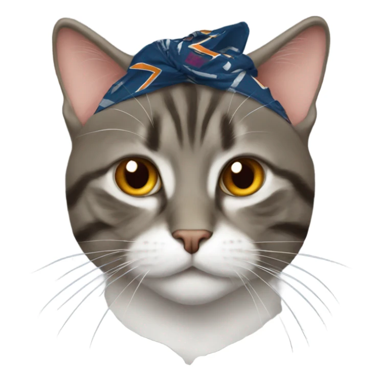 cat with virginia tech bandana  sticker