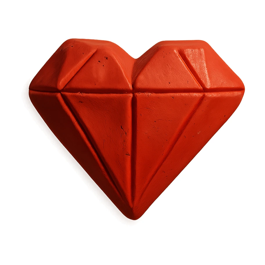 red diamond heart in claymation style sticker