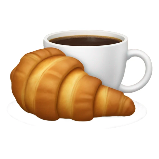 Croissant with a cup of coffee sticker