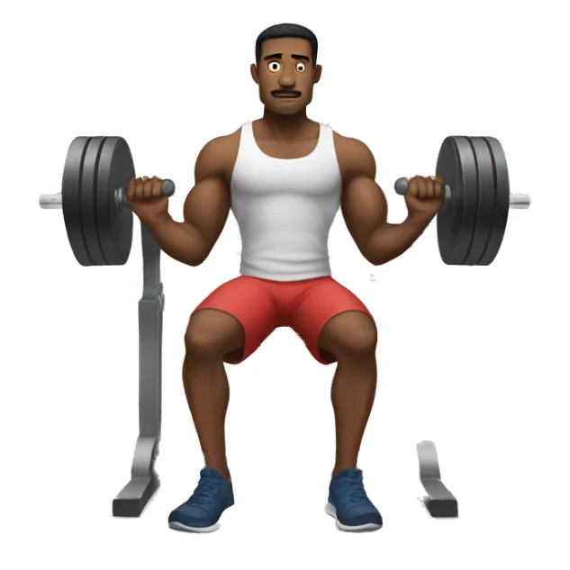 a man in a tank top doing bench press  sticker