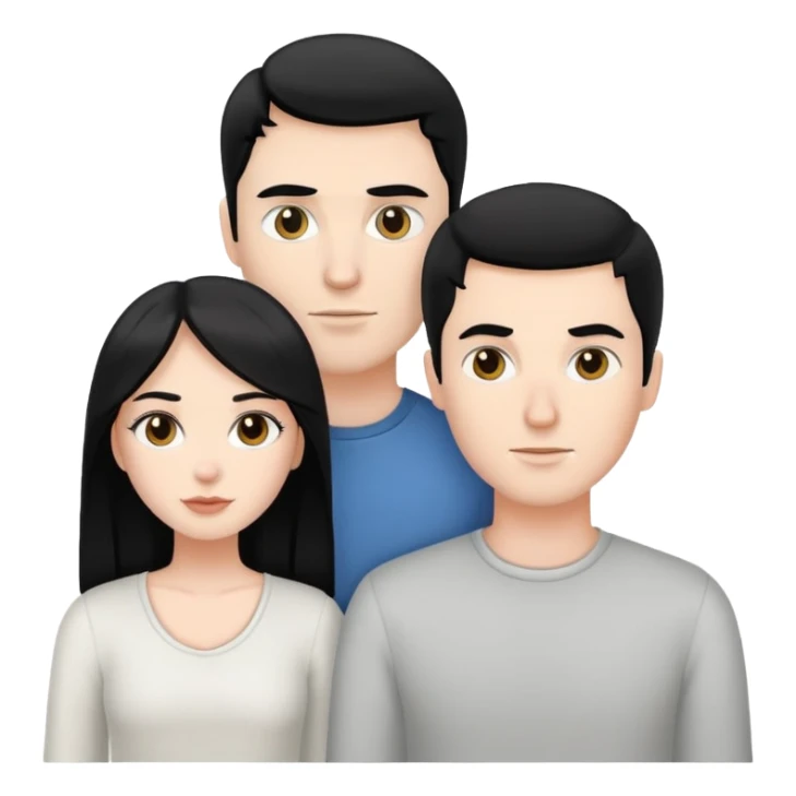 a white man and a white girl with black hair sticker