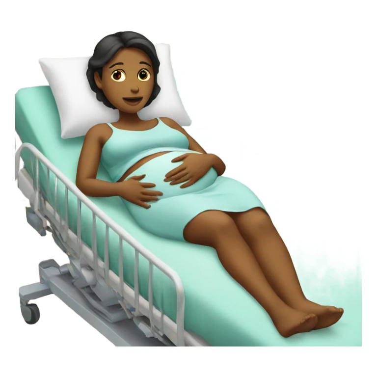 pregnant women in a hospital bed  sticker