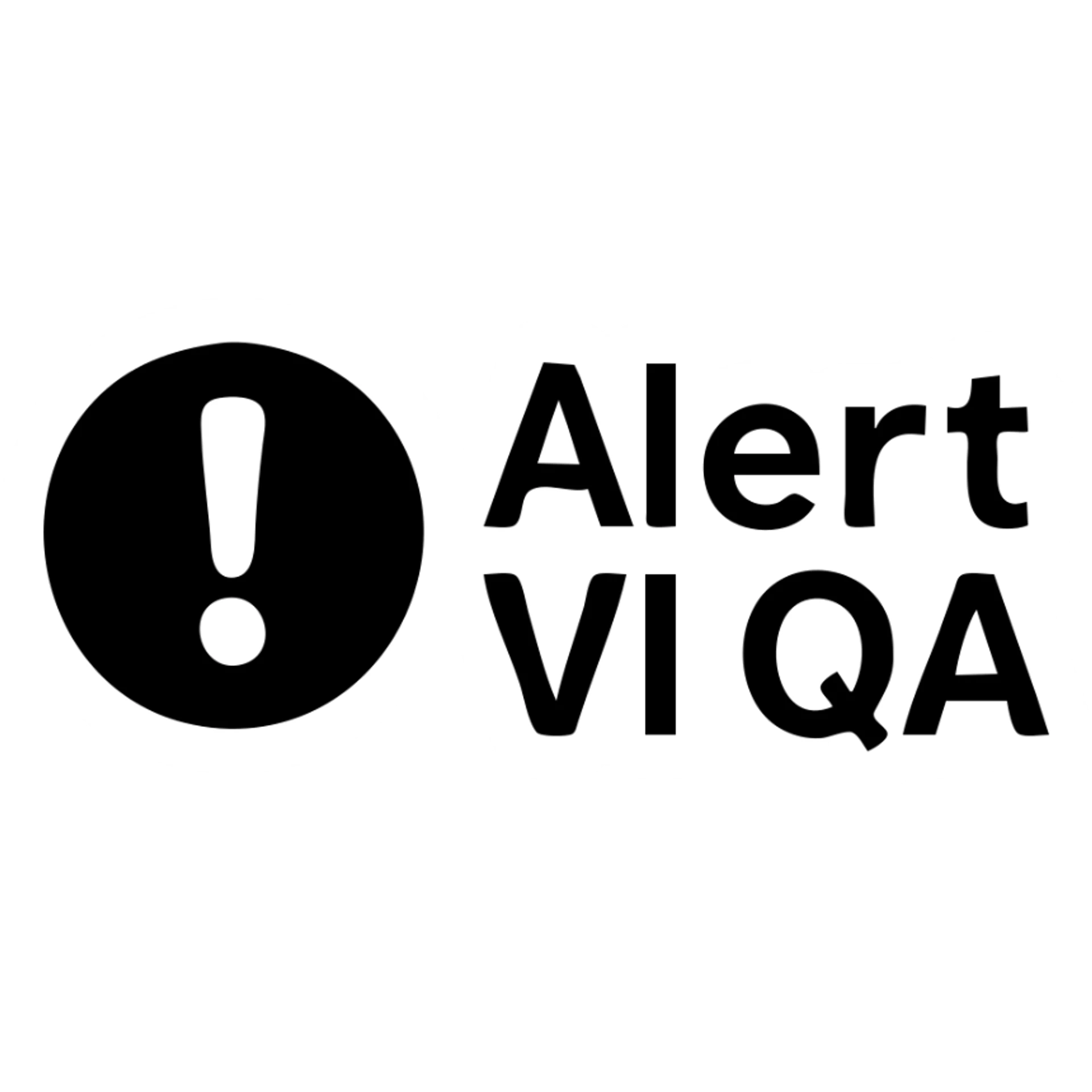 Add a solid white background (HEX #FFFFFF) behind the corporate Slack emoji. Keep the text 'Alert VI QA' visible and maintain the rest of the design and colors unchanged. The style should be clean and professional, suitable for corporate use. sticker