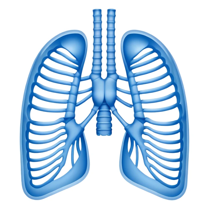 ribs that is in an xray format make it blue and white blue backround and white ribs  sticker