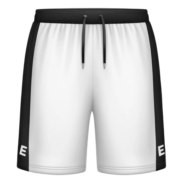 black and white shorts that have EE on them sticker