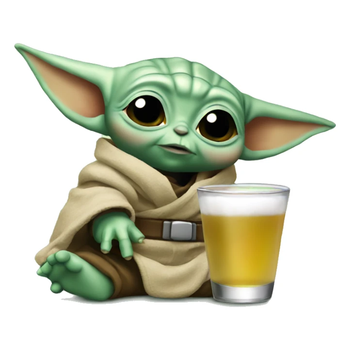 baby yoda drinking raki sticker