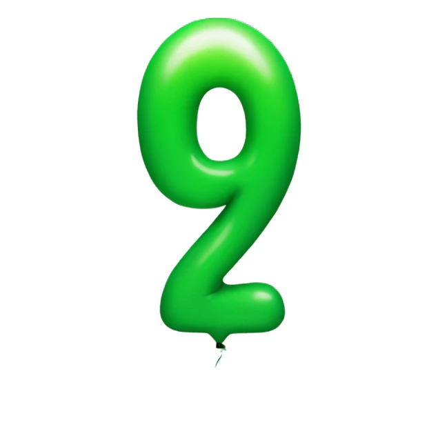 Green balloon number four sticker
