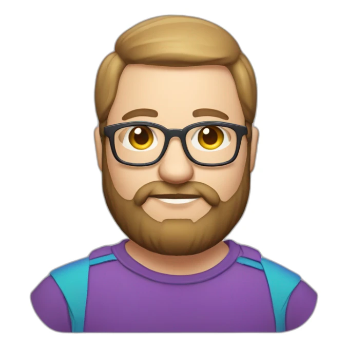 400 pound white man with beard and glasses holding a sign that reads "hype" in rainbow colors sticker