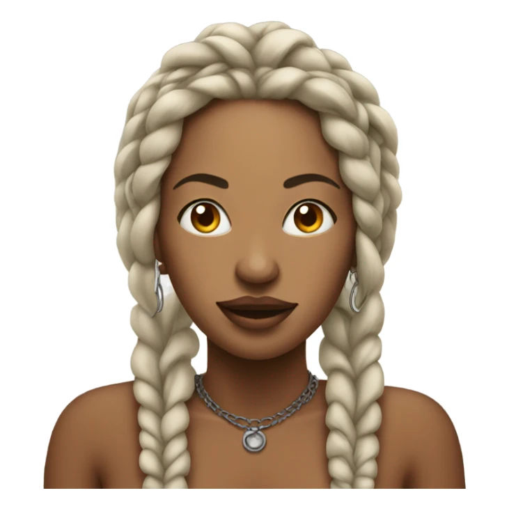 Woman with tattoss and braids and piercings smoking sticker