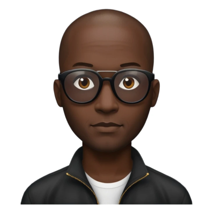 tall black man in dark shades gangster shaved head sticker