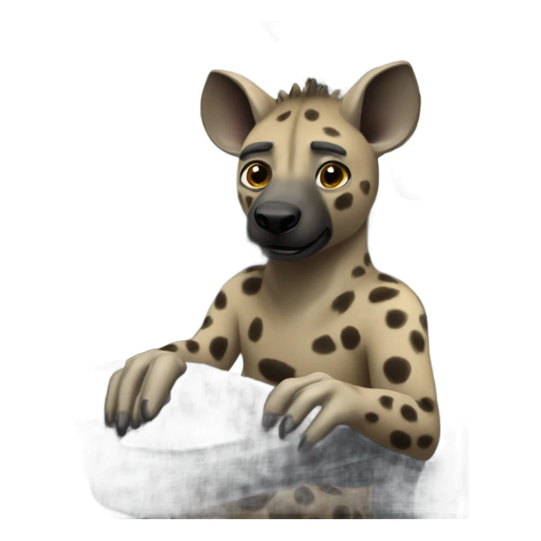 hyena in seat leon car sticker