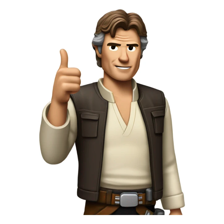 Han Solo with a thumbs up sticker