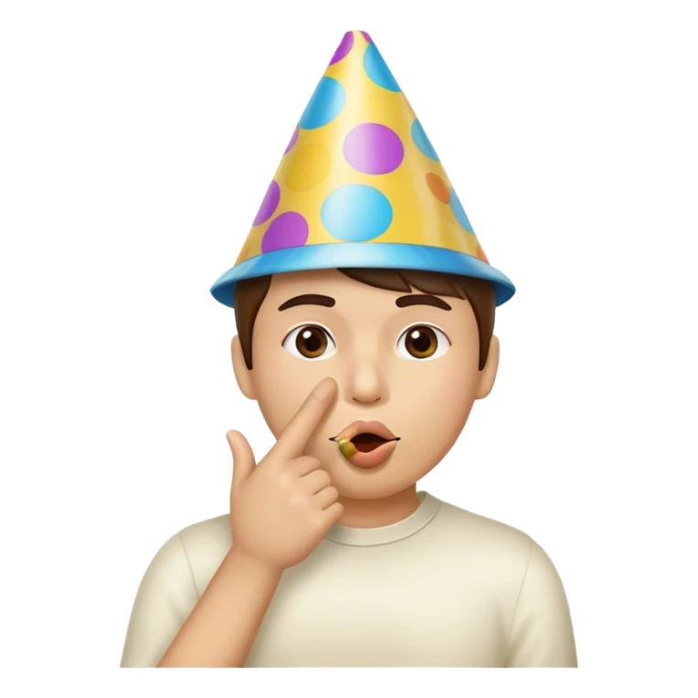 Party celebration emoji saying shhh sticker