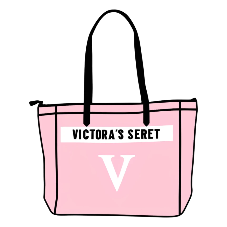 Victoria's Secret tote bag with logo in pink color sticker