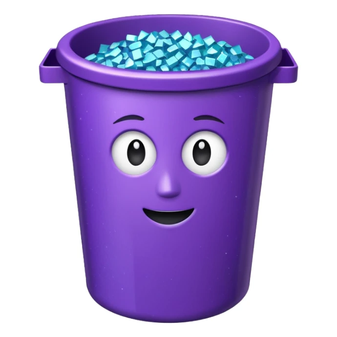 Glitter Purple and Cian  metal rubbish bin office sticker