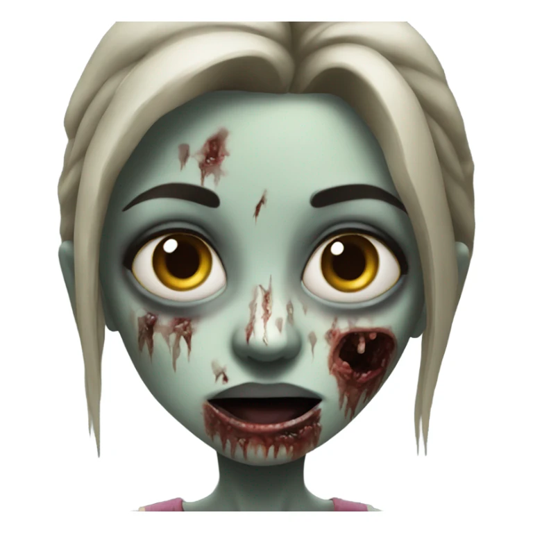realistic portrait of girl zombie  sticker