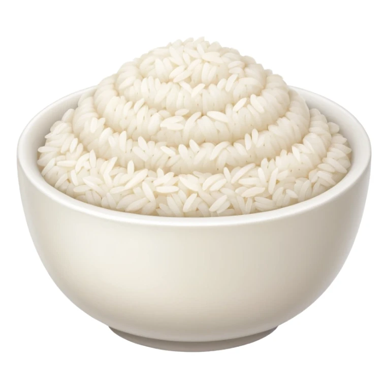  pure white rice, bowl is white only white color sticker