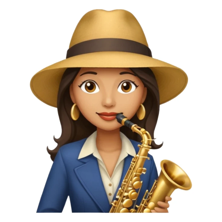 The woman in the hat playing the saxophone sticker