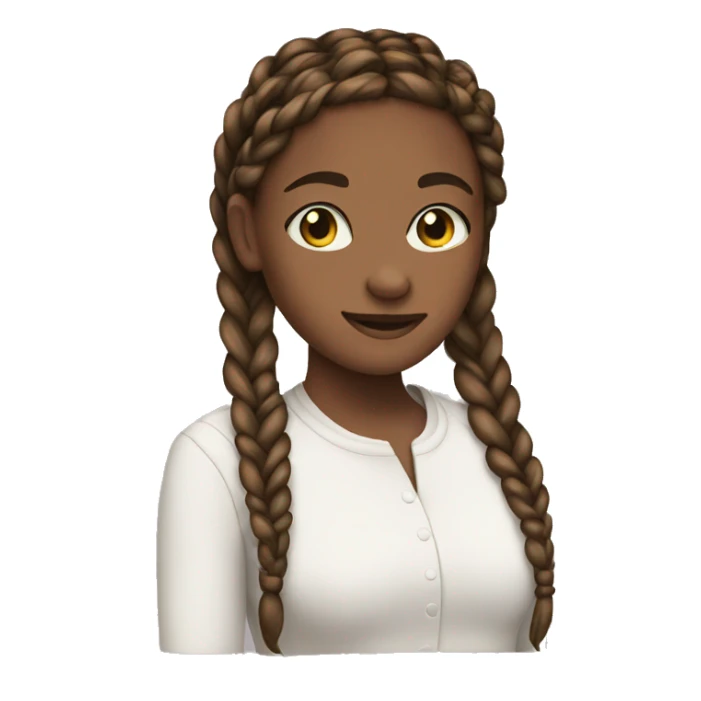 A girl with 2 braids sticker