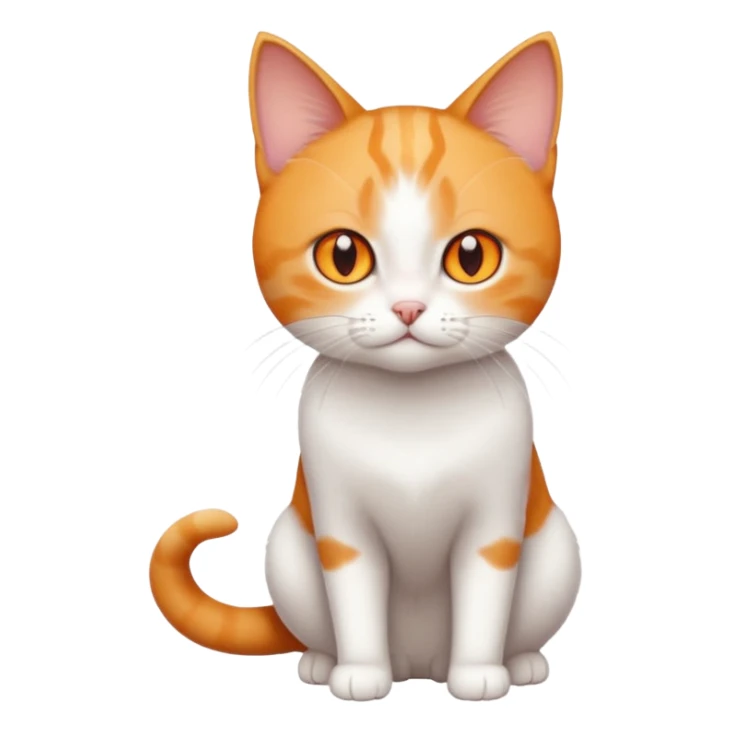 full body tiny short hair ginger and white cat with orange eyes  sticker