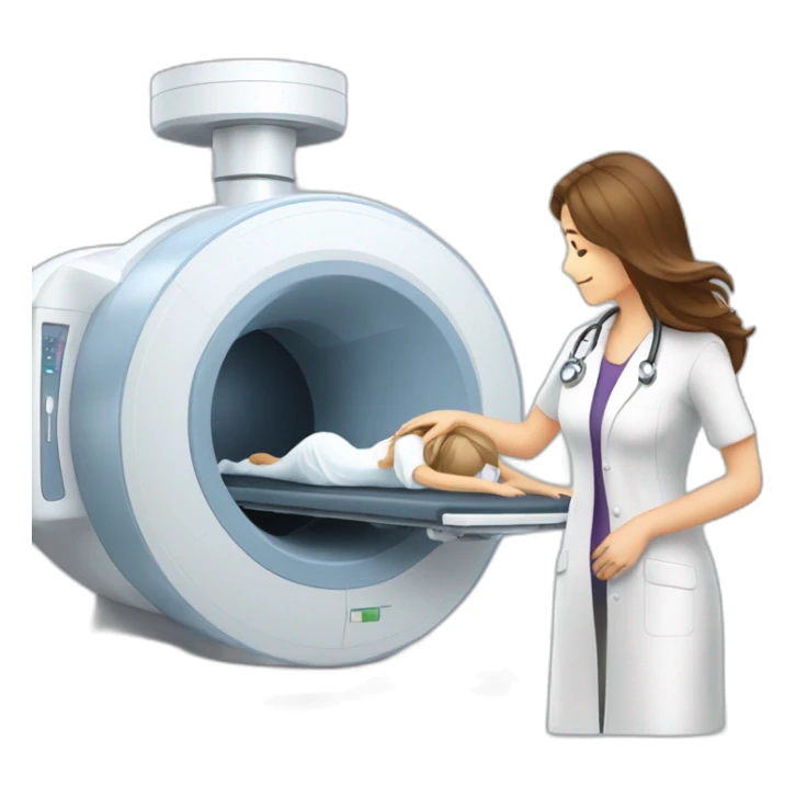 Posh-Radiologist-performing-breast-mri-to-woman sticker