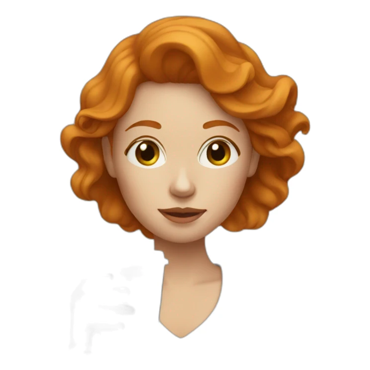Ginger woman with coffee  sticker