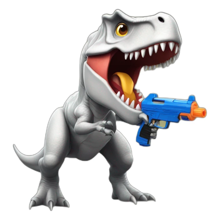 tyrannosaurus with nerf gun sticker