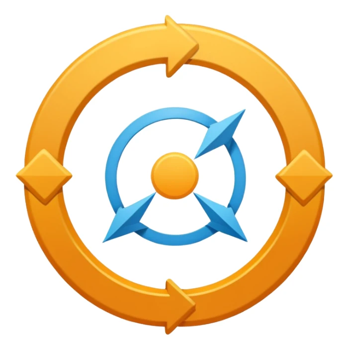 diagram of circle expanding outward with arrows sticker