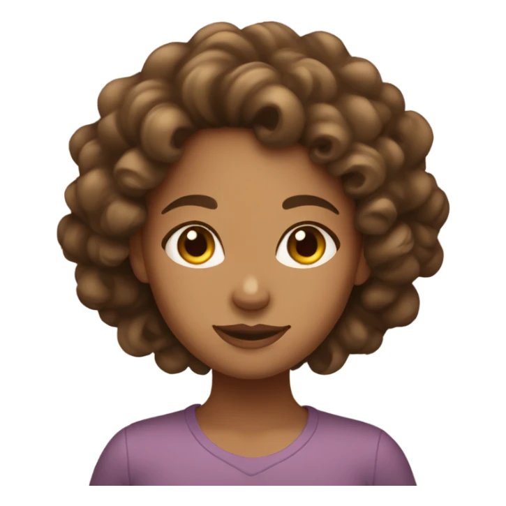 Tan girl with brown curly hair sticker