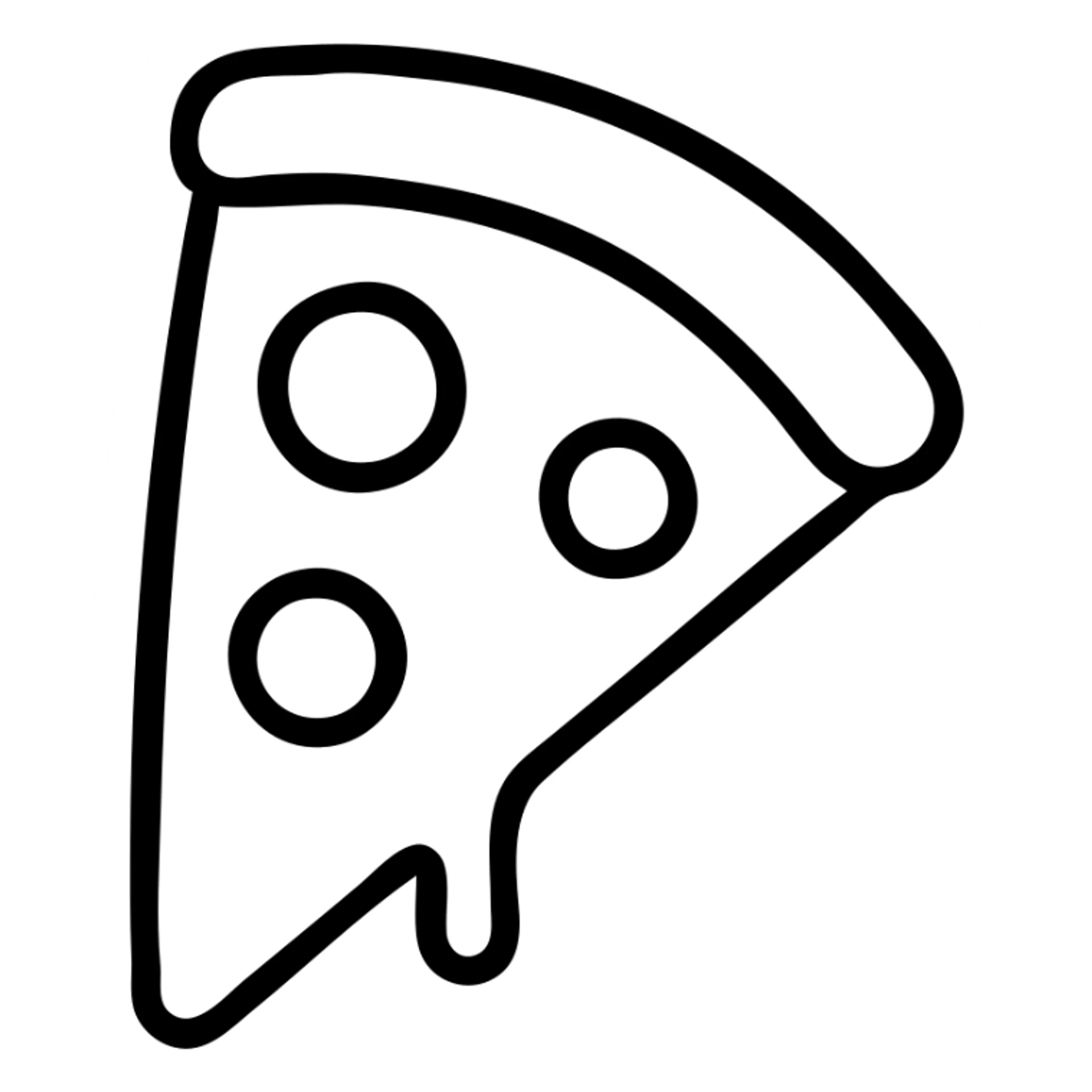 outlined slice of pizza icon sticker