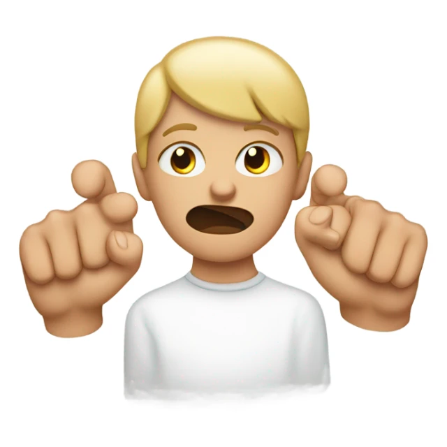 Pouty face with index fingers touching in the middle sticker