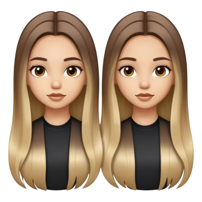 Chica con cabello liso largo y con balayage sticker