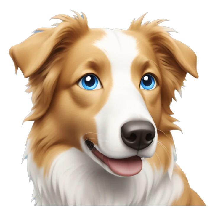 Pale orange and white border collie with blue eyes  sticker